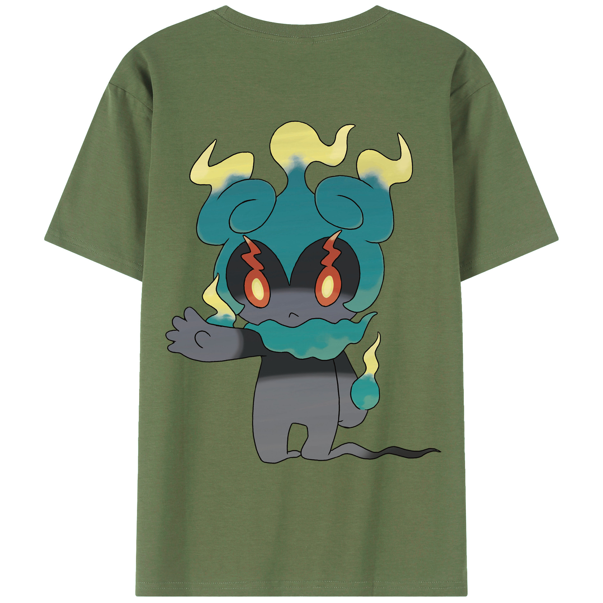 （画像用） ポケットモンスター Pokémon 綿100％ メンズ半袖Tシャツ（バックプリント） 通気性